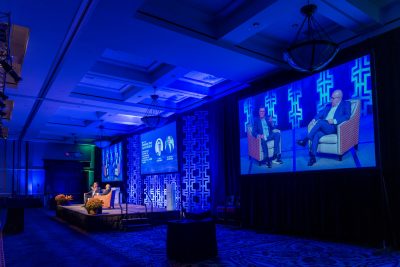 Virginia Tech and Children's National leaders on stage.